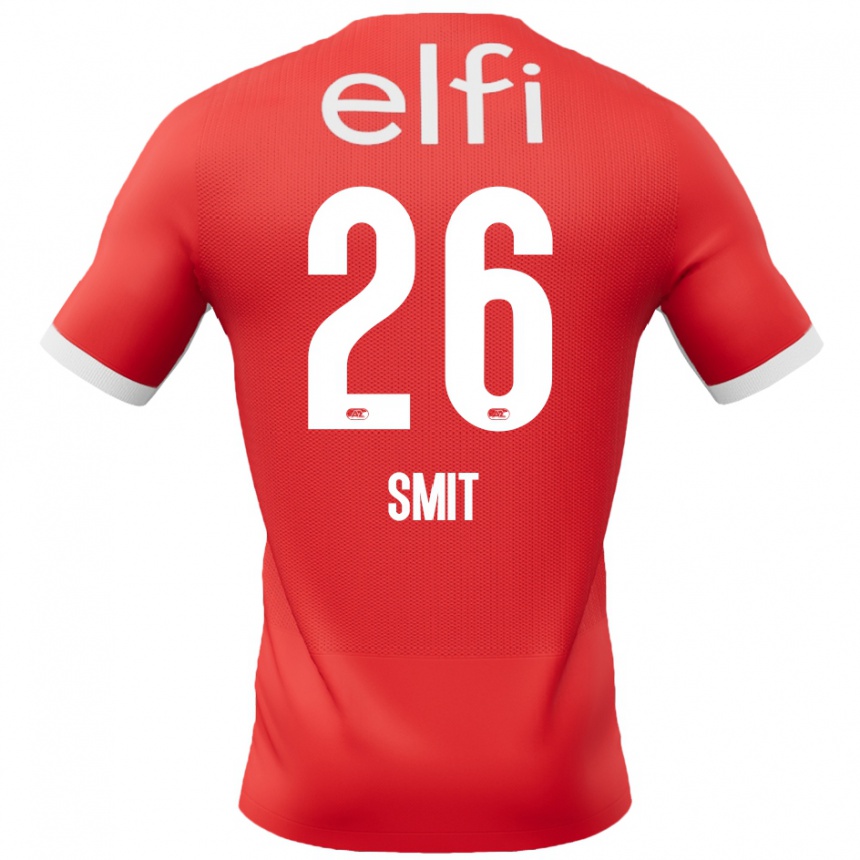 Kids Football Kees Smit #26 Red White Home Jersey 2024/25 T-Shirt Canada