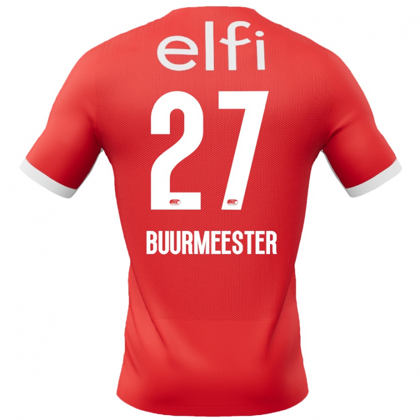 Kids Football Zico Buurmeester #27 Red White Home Jersey 2024/25 T-Shirt Canada