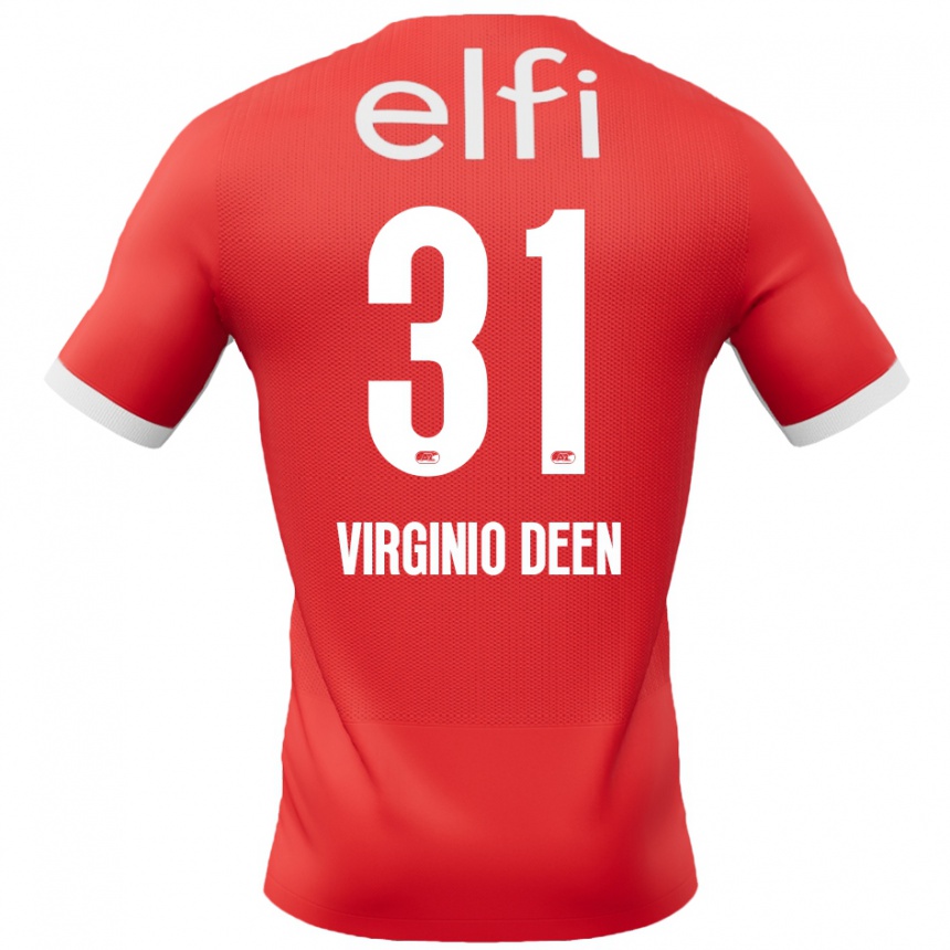 Kids Football Daniël Virginio Deen #31 Red White Home Jersey 2024/25 T-Shirt Canada