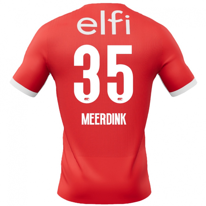 Kids Football Mexx Meerdink #35 Red White Home Jersey 2024/25 T-Shirt Canada