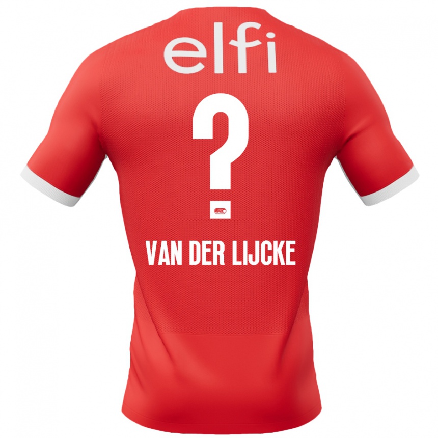 Kids Football Donny Van Der Lijcke #0 Red White Home Jersey 2024/25 T-Shirt Canada