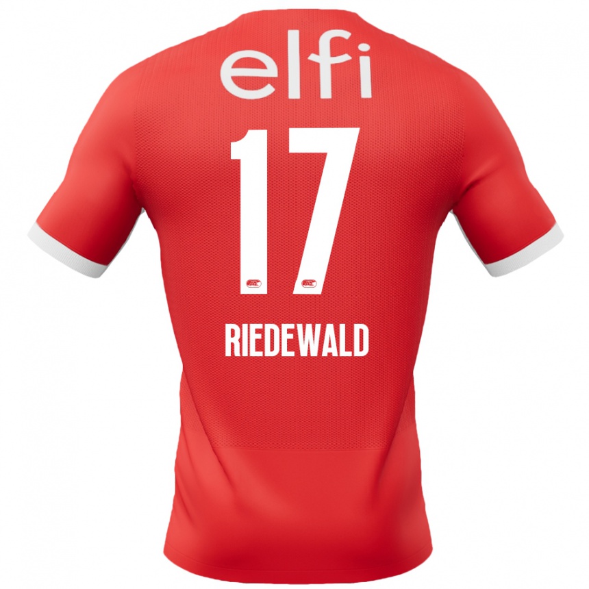 Kids Football Kenzo Riedewald #17 Red White Home Jersey 2024/25 T-Shirt Canada