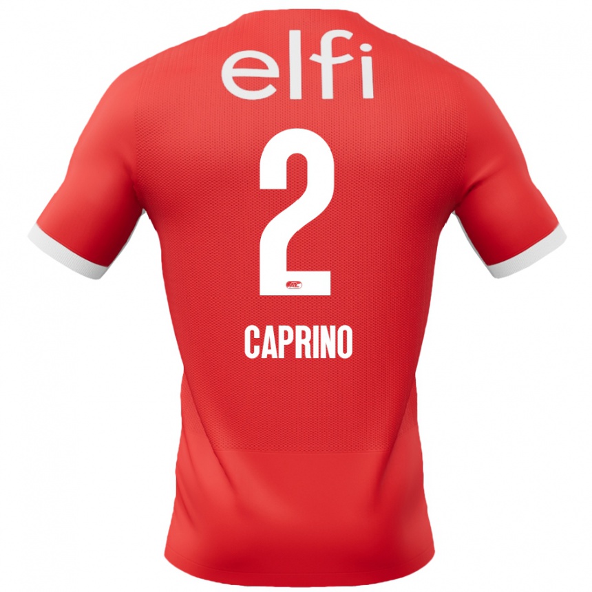 Kids Football Ginia Caprino #2 Red White Home Jersey 2024/25 T-Shirt Canada