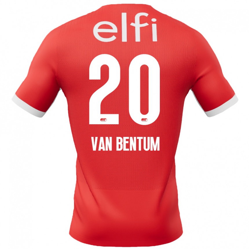 Kids Football Mirte Van Bentum #20 Red White Home Jersey 2024/25 T-Shirt Canada