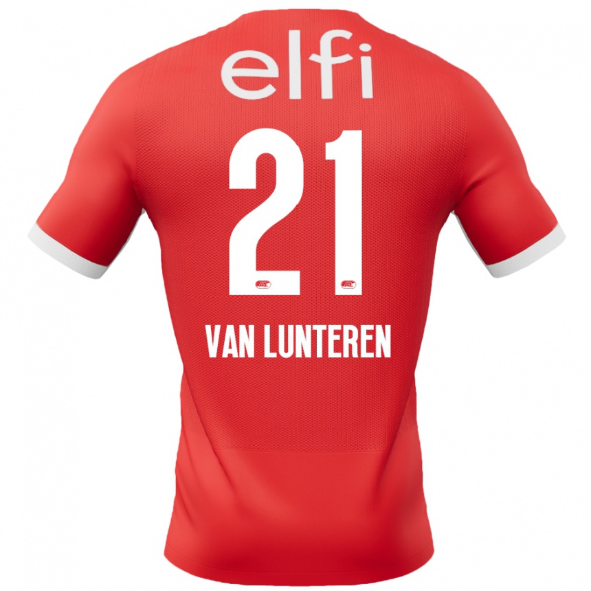 Kids Football Desiree Van Lunteren #21 Red White Home Jersey 2024/25 T-Shirt Canada