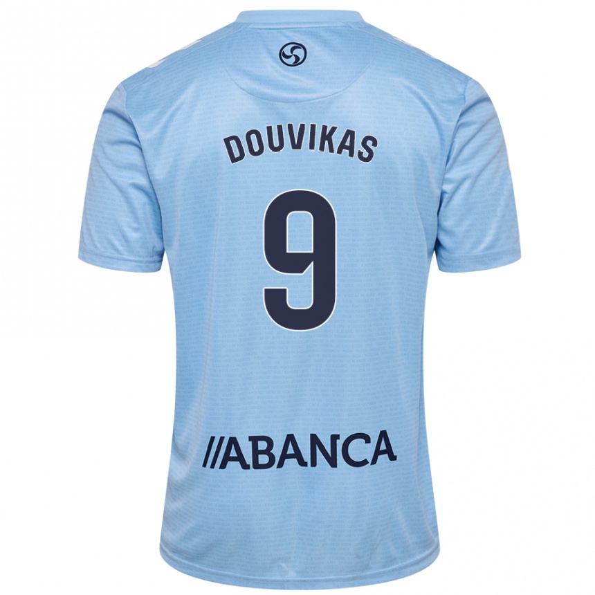 Enfant Football Maillot Anastasios Douvikas #9 Bleu Ciel Tenues Domicile 2024/25 Canada