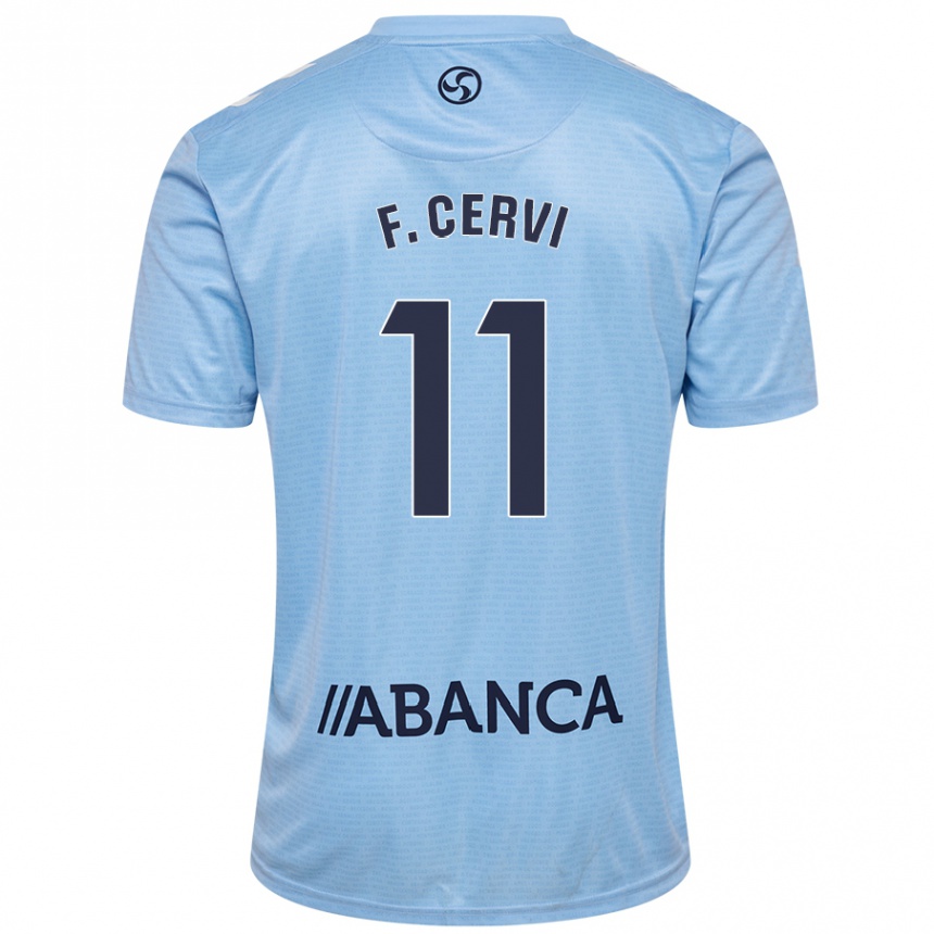 Enfant Football Maillot Franco Cervi #11 Bleu Ciel Tenues Domicile 2024/25 Canada