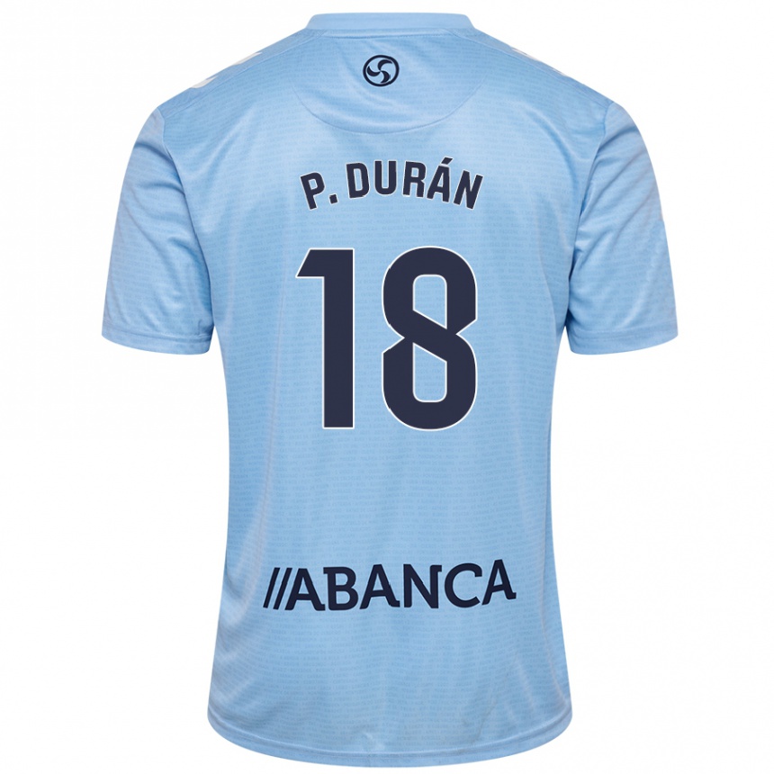 Kids Football Pablo Durán #18 Sky Blue Home Jersey 2024/25 T-Shirt Canada