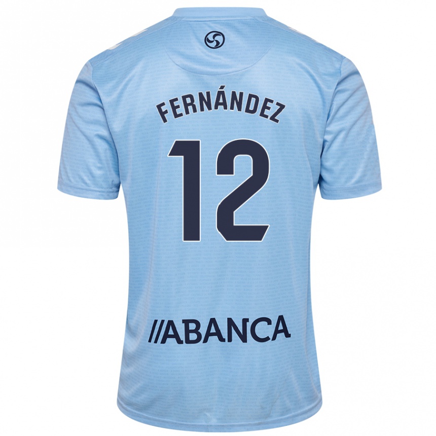 Kids Football Manu Fernández #12 Sky Blue Home Jersey 2024/25 T-Shirt Canada