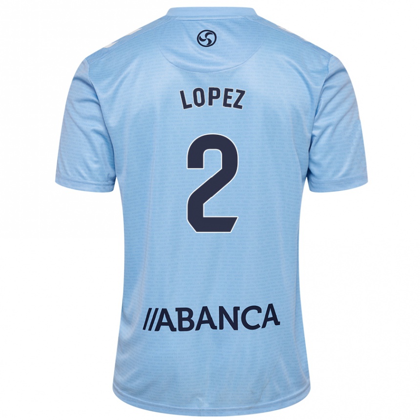 Kids Football Iván López #2 Sky Blue Home Jersey 2024/25 T-Shirt Canada