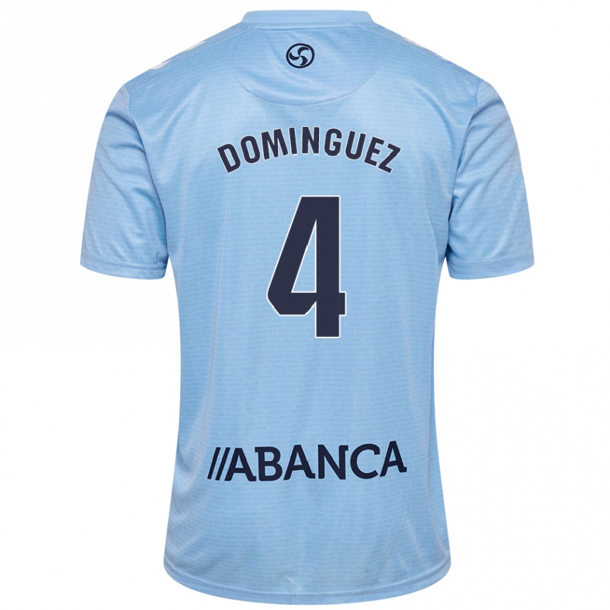 Enfant Football Maillot Javi Domínguez #4 Bleu Ciel Tenues Domicile 2024/25 Canada