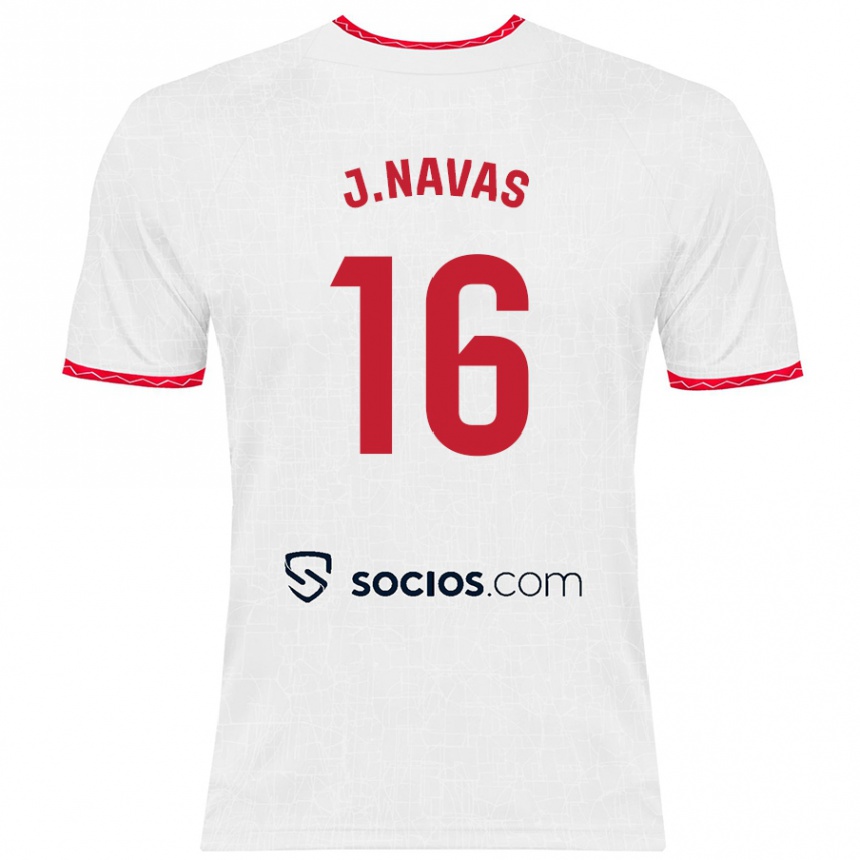 Enfant Football Maillot Jesús Navas #16 Blanc Rouge Tenues Domicile 2024/25 Canada