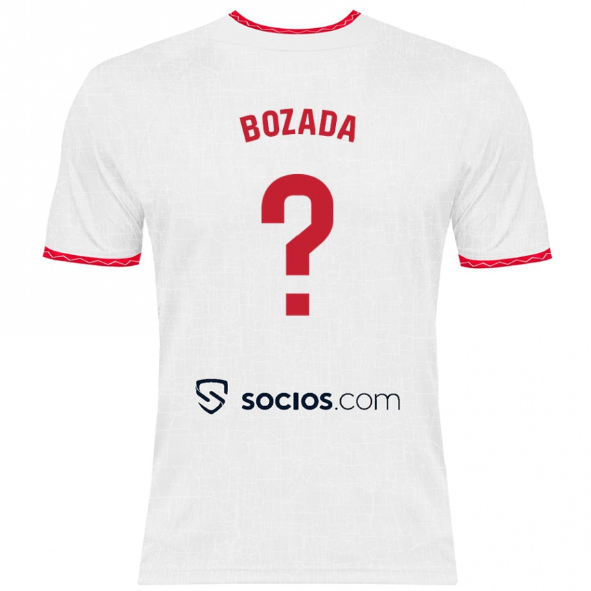 Kids Football José Antonio Bozada #0 White Red Home Jersey 2024/25 T-Shirt Canada