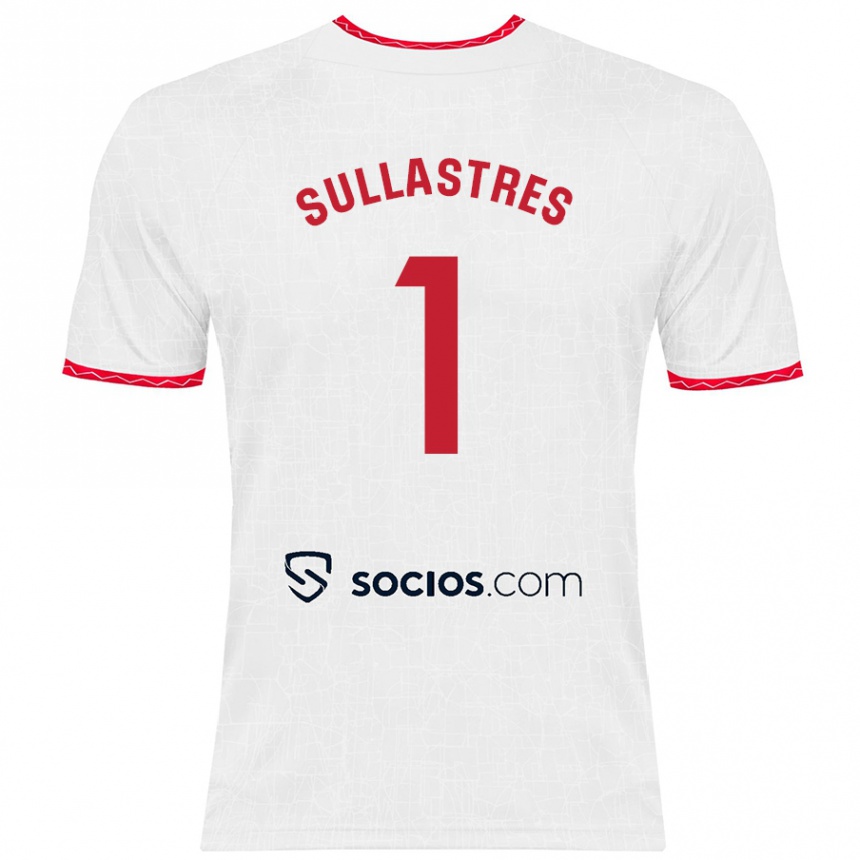 Enfant Football Maillot Esther Sullastres Ayuso #1 Blanc Rouge Tenues Domicile 2024/25 Canada