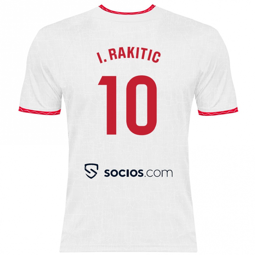 Enfant Football Maillot Ivan Rakitic #10 Blanc Rouge Tenues Domicile 2024/25 Canada