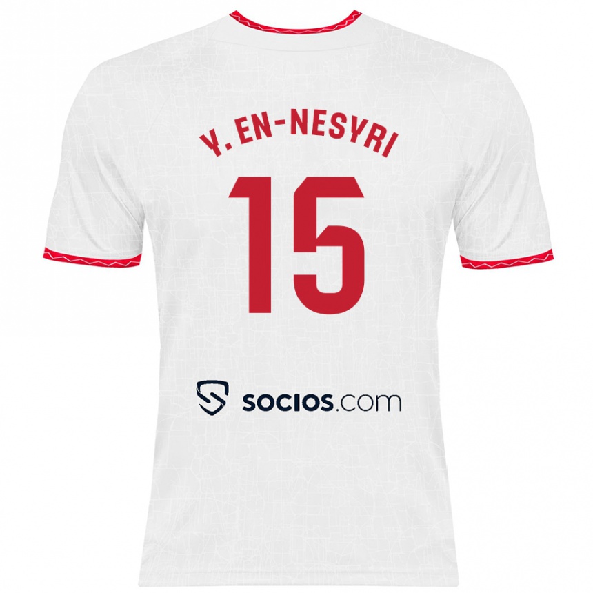 Enfant Football Maillot Youssef En-Nesyri #15 Blanc Rouge Tenues Domicile 2024/25 Canada