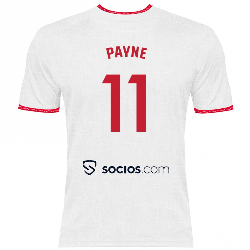 Kids Football Antionette Oyedupe Toni Payne #11 White Red Home Jersey 2024/25 T-Shirt Canada