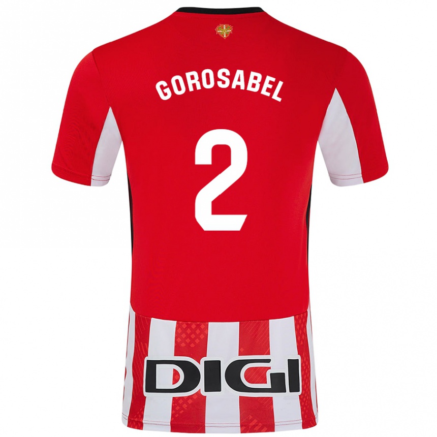 Enfant Football Maillot Andoni Gorosabel #2 Rouge Blanc Tenues Domicile 2024/25 Canada