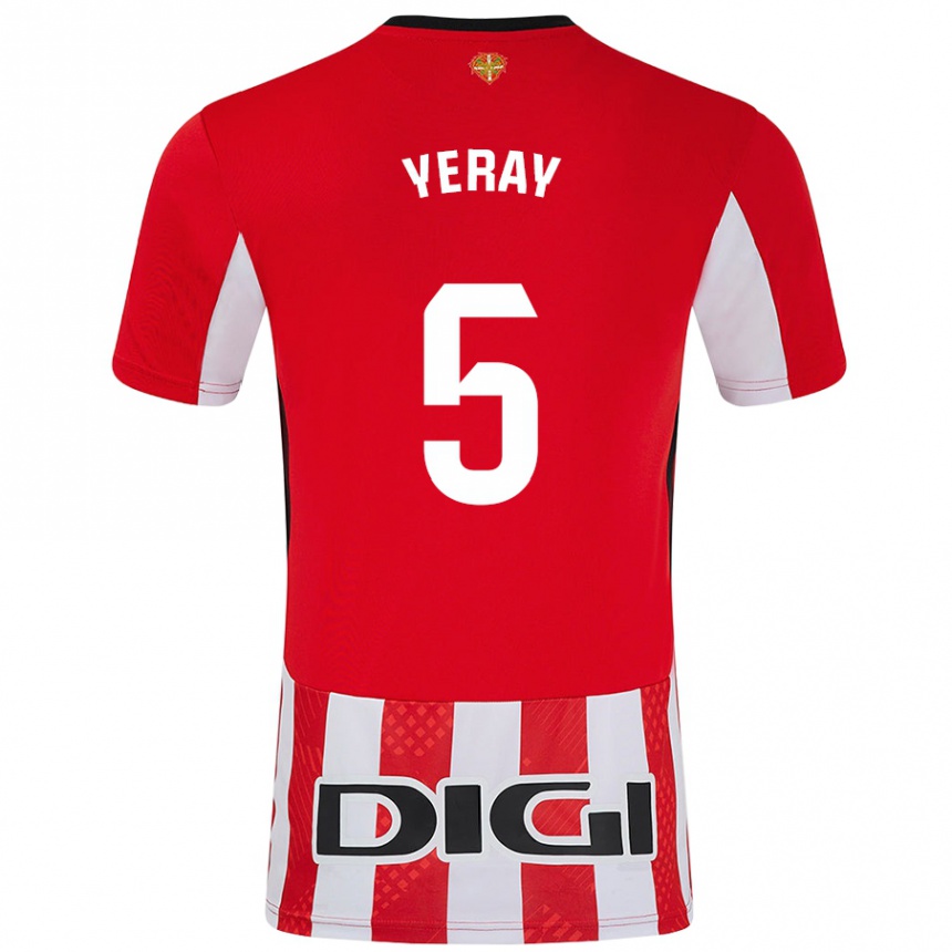 Enfant Football Maillot Yeray Álvarez #5 Rouge Blanc Tenues Domicile 2024/25 Canada