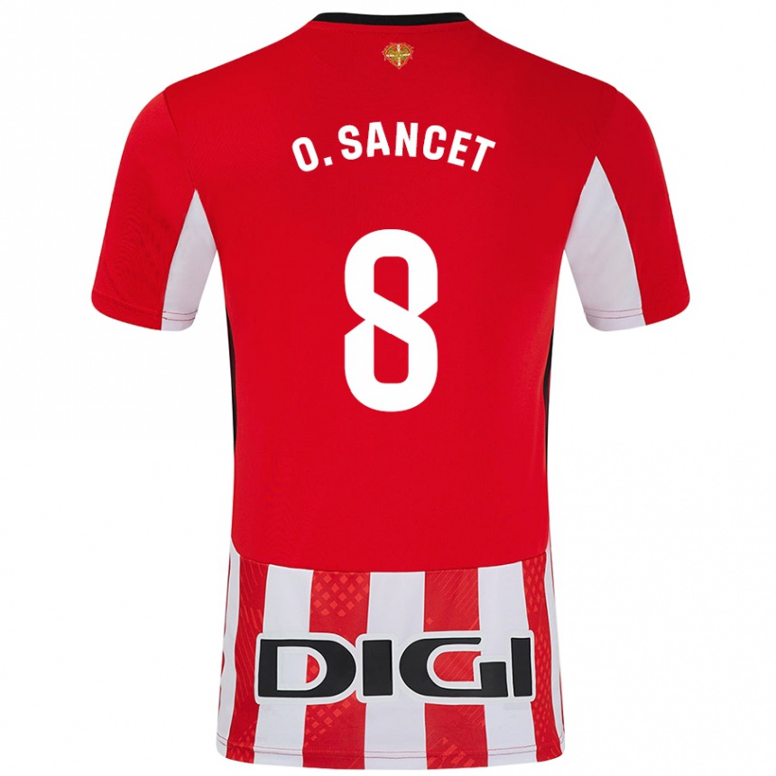 Kids Football Oihan Sancet #8 Red White Home Jersey 2024/25 T-Shirt Canada