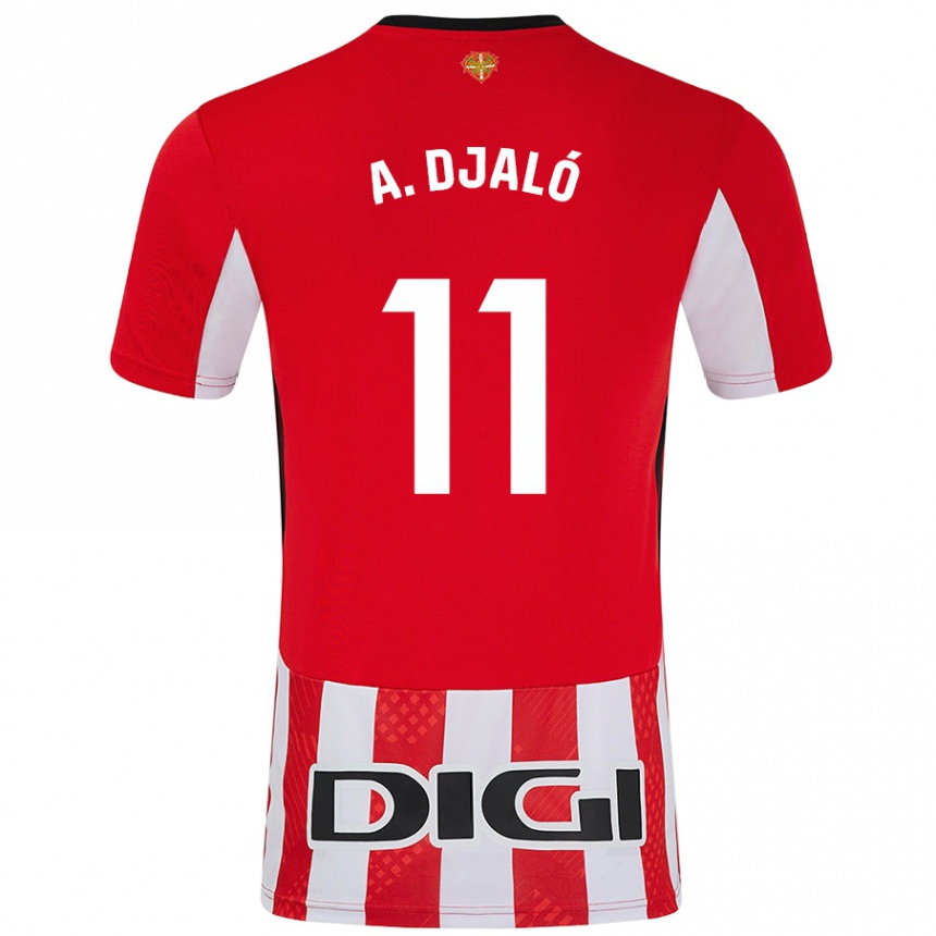 Kids Football Álvaro Djaló #11 Red White Home Jersey 2024/25 T-Shirt Canada