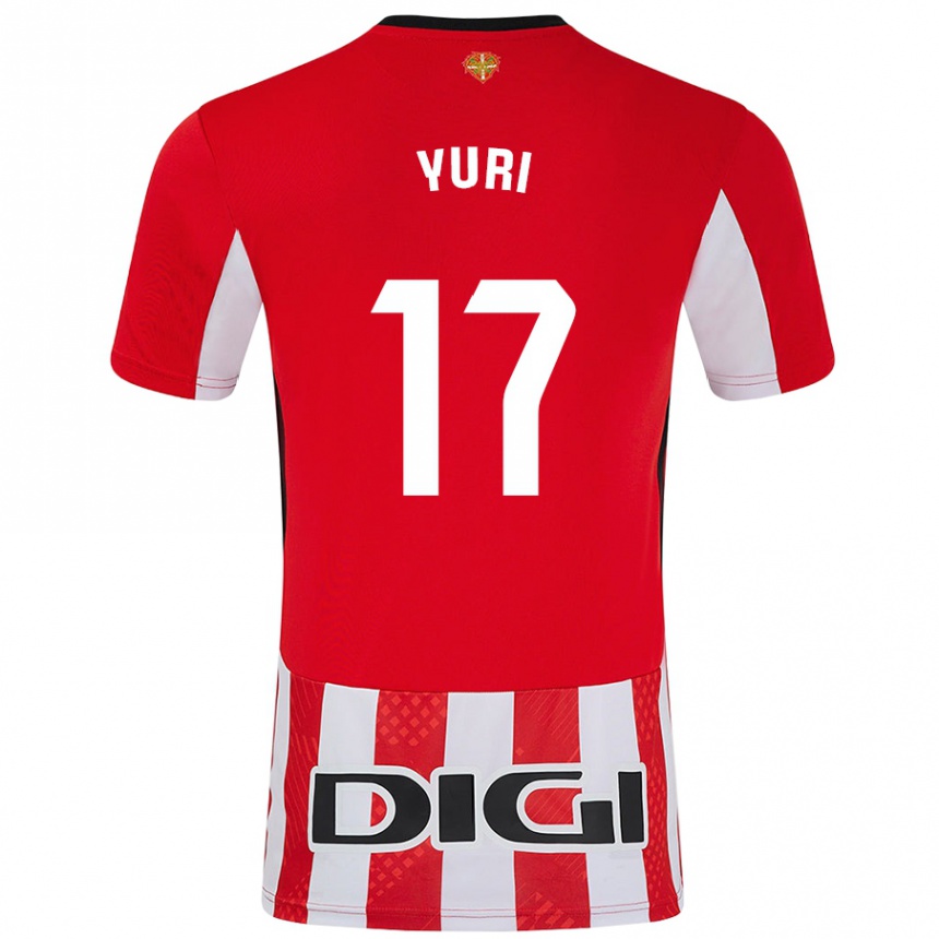 Kids Football Yuri Berchiche #17 Red White Home Jersey 2024/25 T-Shirt Canada