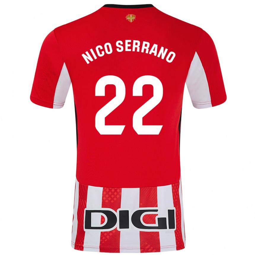 Enfant Football Maillot Nico Serrano #22 Rouge Blanc Tenues Domicile 2024/25 Canada