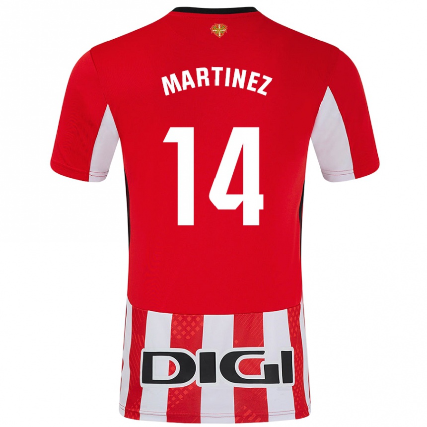 Kids Football Pablo Martínez #14 Red White Home Jersey 2024/25 T-Shirt Canada