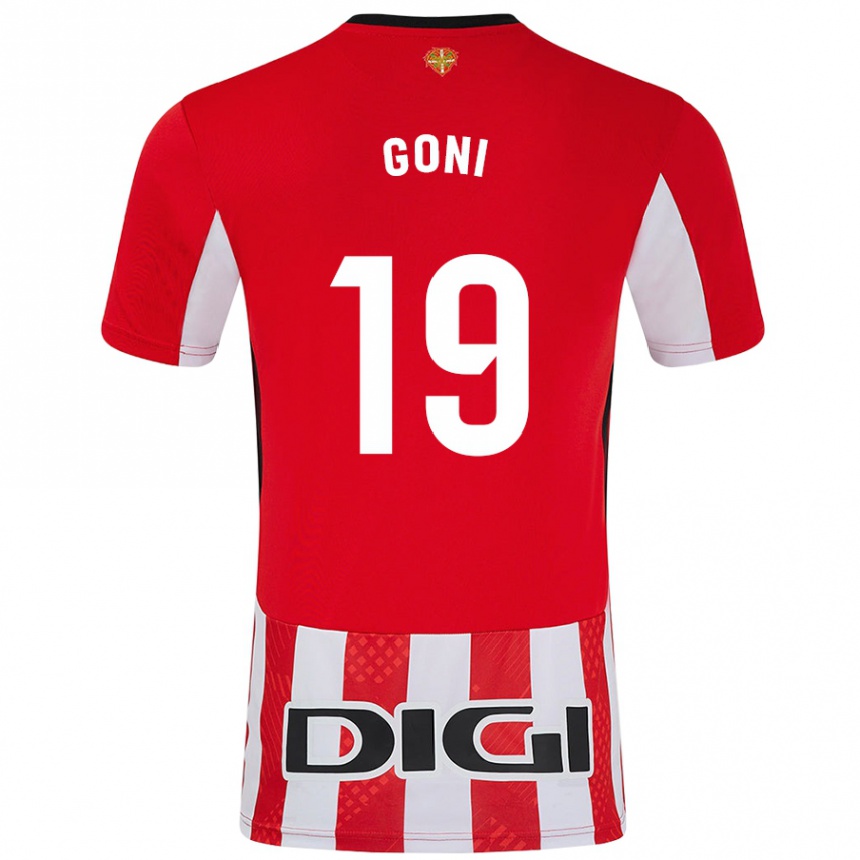 Kids Football Marcos Goñi #19 Red White Home Jersey 2024/25 T-Shirt Canada