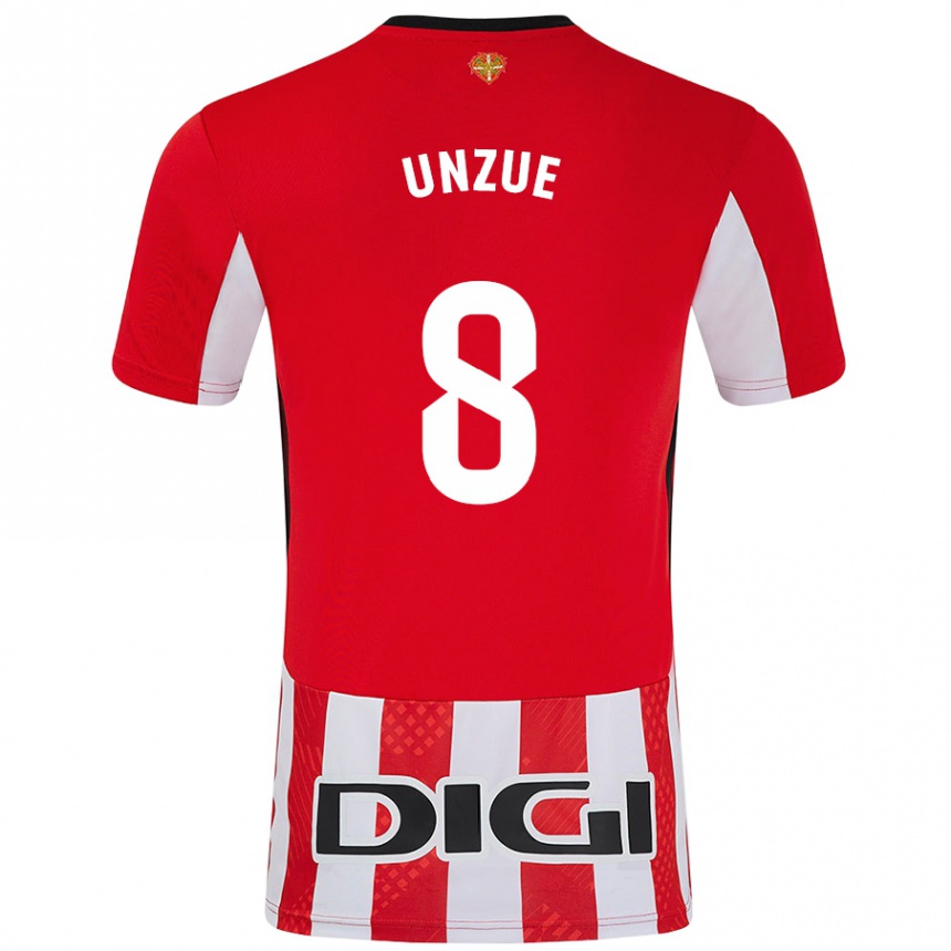 Enfant Football Maillot Marta Unzué #8 Rouge Blanc Tenues Domicile 2024/25 Canada