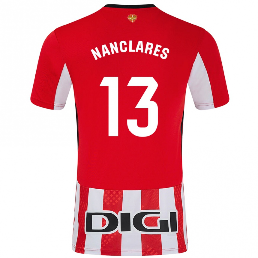 Kids Football Adriana Nanclares #13 Red White Home Jersey 2024/25 T-Shirt Canada