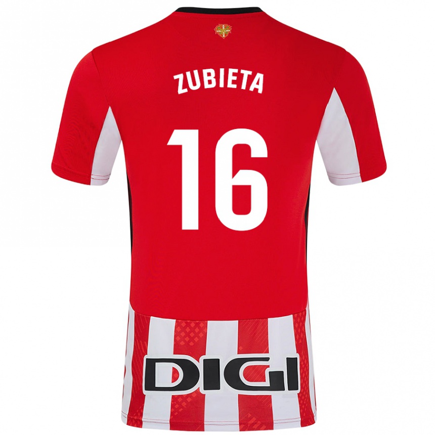 Enfant Football Maillot Maite Zubieta Arambarri #16 Rouge Blanc Tenues Domicile 2024/25 Canada