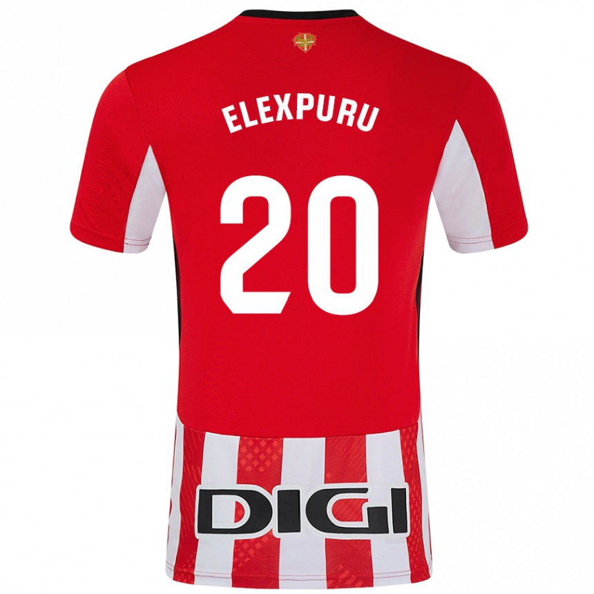 Kids Football Ane Elexpuru Añorga #20 Red White Home Jersey 2024/25 T-Shirt Canada