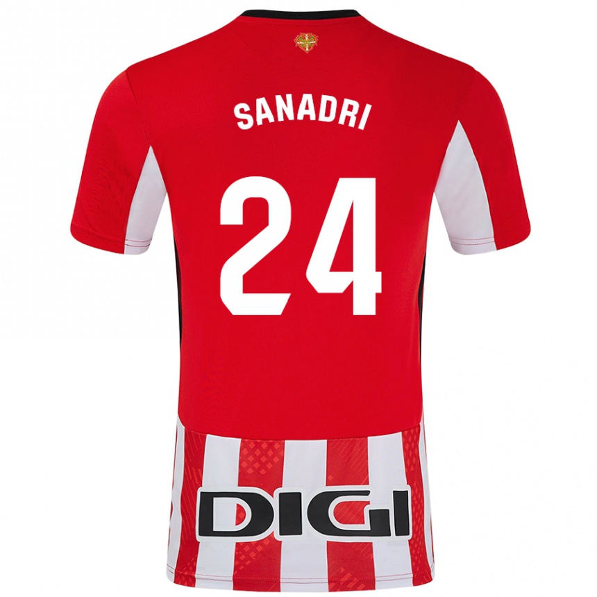 Kids Football Sanadri #24 Red White Home Jersey 2024/25 T-Shirt Canada