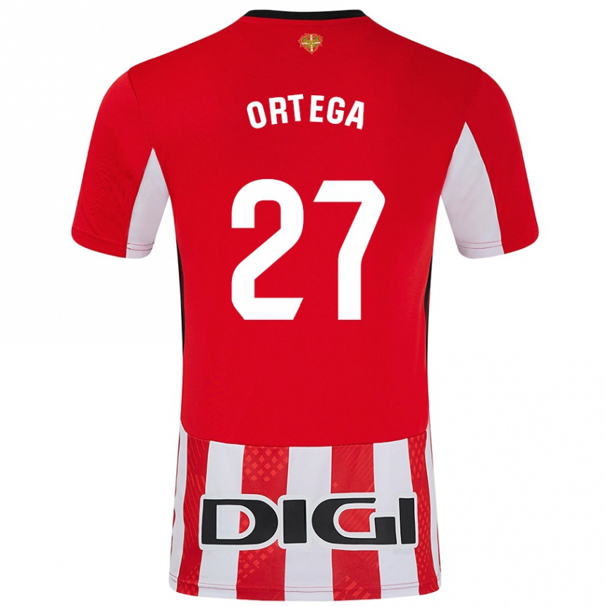 Kids Football Sara Ortega #27 Red White Home Jersey 2024/25 T-Shirt Canada