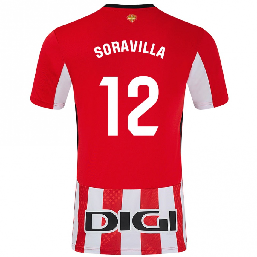 Kids Football Ander Soravilla #12 Red White Home Jersey 2024/25 T-Shirt Canada