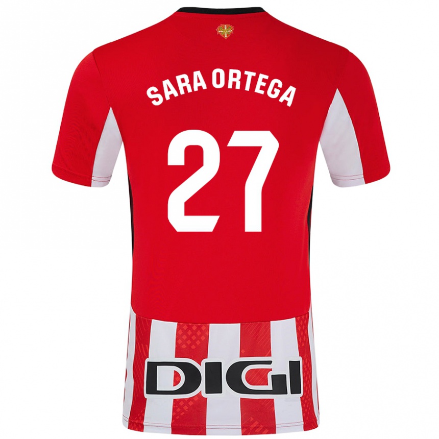 Enfant Football Maillot Sara Ortega Ruiz #27 Rouge Blanc Tenues Domicile 2024/25 Canada