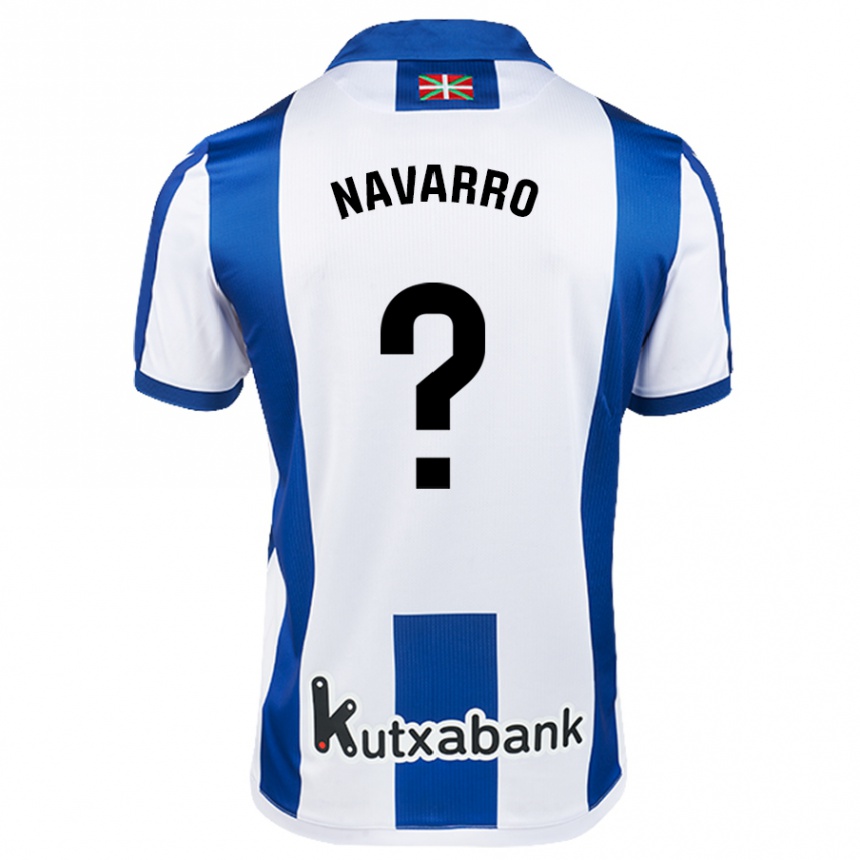 Enfant Football Maillot Robert Navarro #0 Blanc Bleu Tenues Domicile 2024/25 Canada