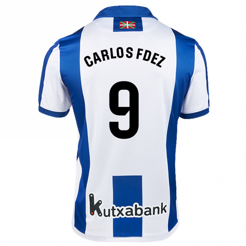 Kids Football Carlos Fernández #9 White Blue Home Jersey 2024/25 T-Shirt Canada