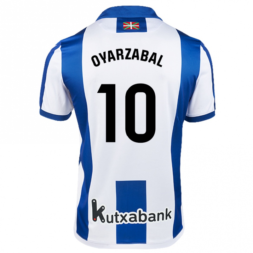 Kids Football Mikel Oyarzabal #10 White Blue Home Jersey 2024/25 T-Shirt Canada