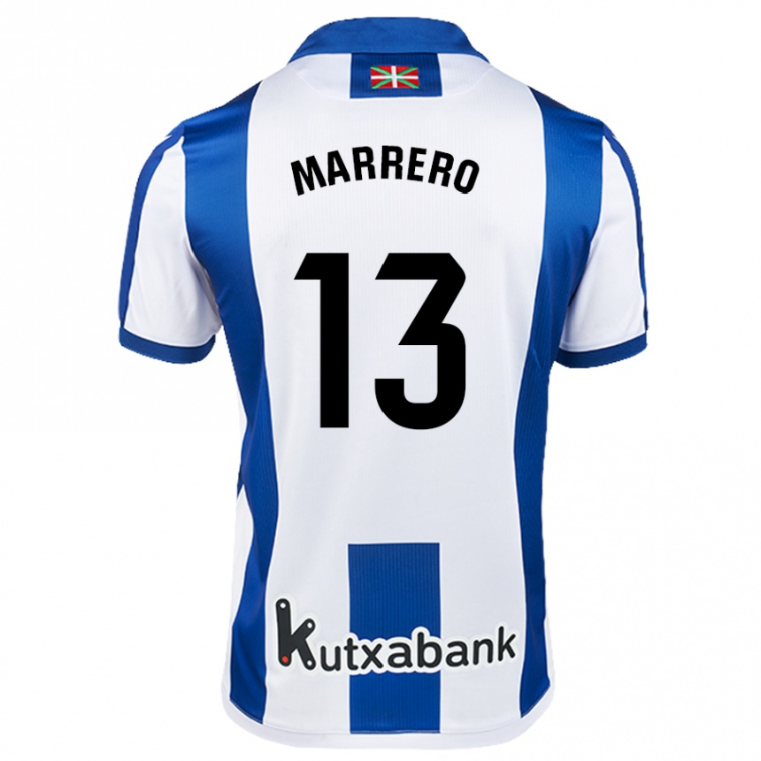 Kids Football Unai Marrero #13 White Blue Home Jersey 2024/25 T-Shirt Canada