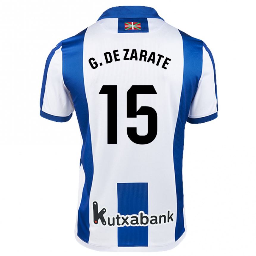 Enfant Football Maillot Urko González De Zarate #15 Blanc Bleu Tenues Domicile 2024/25 Canada