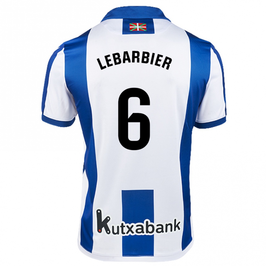 Kids Football Alex Lebarbier #6 White Blue Home Jersey 2024/25 T-Shirt Canada