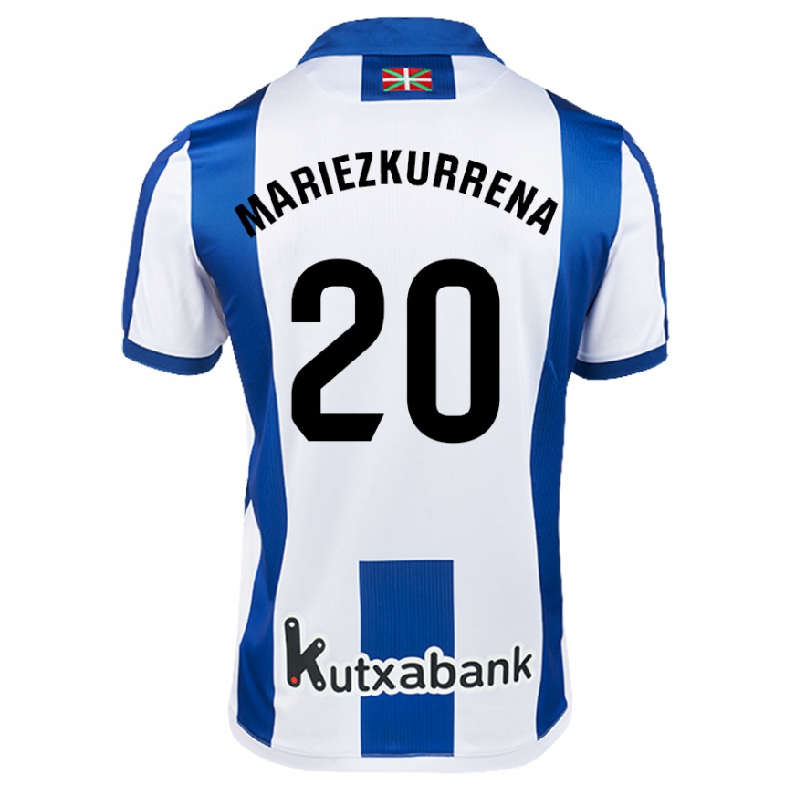 Kids Football Arkaitz Mariezkurrena #20 White Blue Home Jersey 2024/25 T-Shirt Canada