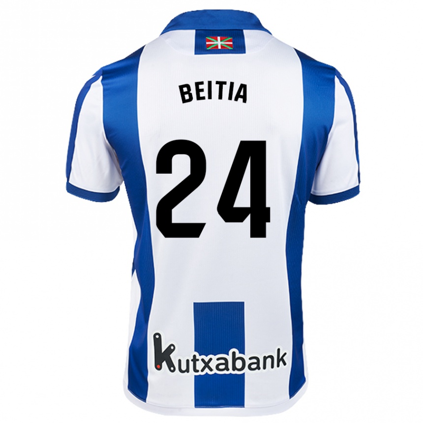 Enfant Football Maillot Luken Beitia #24 Blanc Bleu Tenues Domicile 2024/25 Canada