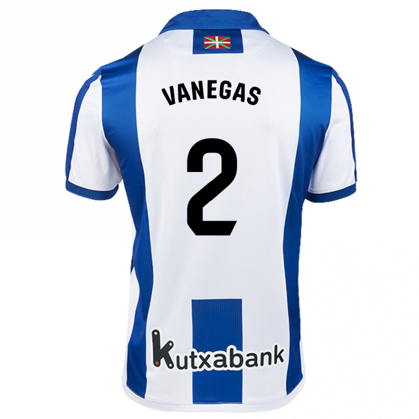 Enfant Football Maillot Manuela Vanegas Cataño #2 Blanc Bleu Tenues Domicile 2024/25 Canada