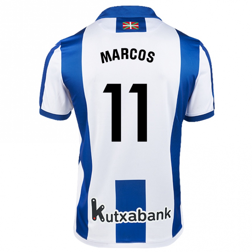 Kids Football Cecilia Marcos Nabal #11 White Blue Home Jersey 2024/25 T-Shirt Canada