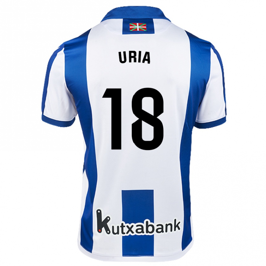 Kids Football Mirari Uria Gabilondo #18 White Blue Home Jersey 2024/25 T-Shirt Canada