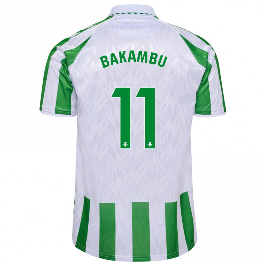 Enfant Football Maillot Cedric Bakambu #11 Rayures Vertes Et Blanches Tenues Domicile 2024/25 Canada