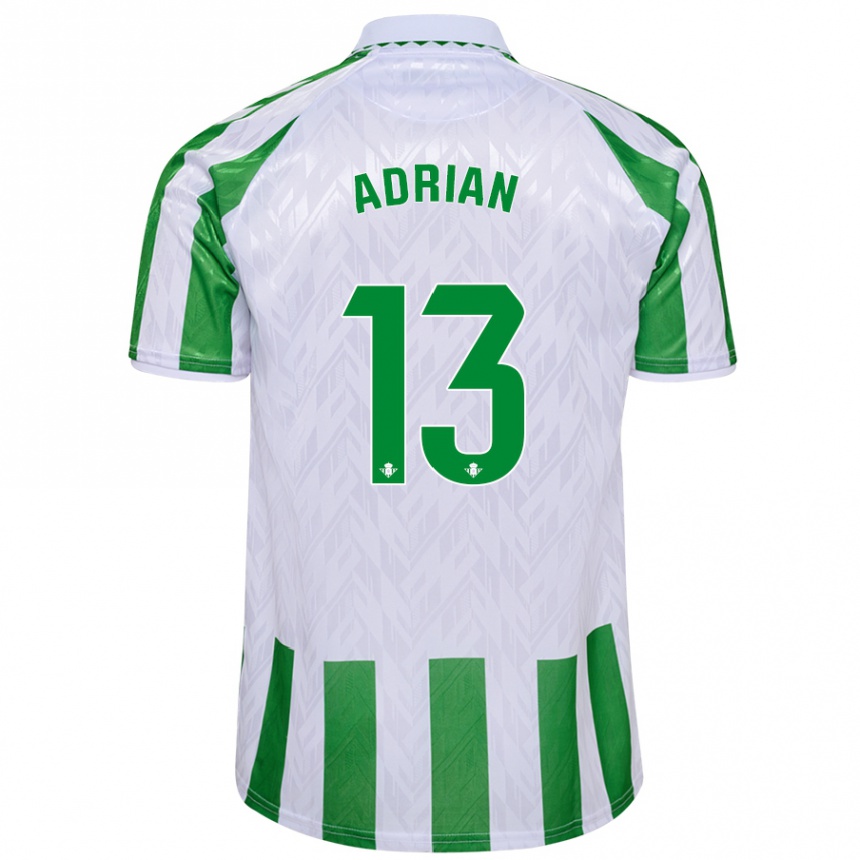 Enfant Football Maillot Adrian #13 Rayures Vertes Et Blanches Tenues Domicile 2024/25 Canada